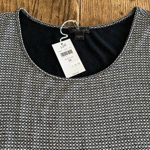 Women’s JJill M Wearever Collection black cream pattern tank Medium stretch